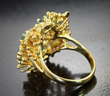 Массивное золотое кольцо с хризобериллами и александритами высочайших характеристик 5,39 карата, бриллиантами Золото