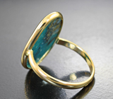 Золотое кольцо с армянской бирюзой с на редкость крупными включением пирита 6,42 карата Золото