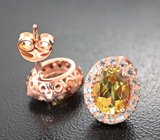 Прелестные серебряные пусеты с цитринами