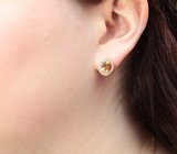 Прелестные серебряные пусеты с цитринами