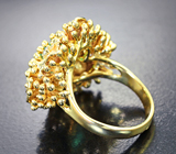 Массивное золотое кольцо с удивительным уральским изумрудом высокой дисперсии 2,88 карата и бриллиантами Золото