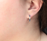 Изящные серебряные серьги с кристаллическими эфиопскими опалами и синими сапфирами Серебро 925