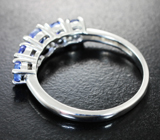 Стильное серебряное кольцо с яркими танзанитами Серебро 925