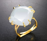 Золотое кольцо с крупным ограненным лунным камнем 10,54 карата Золото