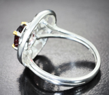 Серебряное кольцо с родолитом и диопсидом Серебро 925