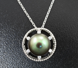 Серебряное колье с цветным жемчугом Серебро 925