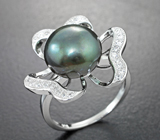 Серебряный комплект с цветным жемчугом Серебро 925