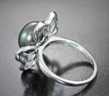 Серебряный комплект с цветным жемчугом Серебро 925