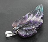 Миниатюра «Лист» из цельного флюорита