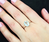 Замечательное серебряное кольцо с голубым топазом