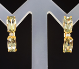 Золотые серьги с диаспорами высокой чистоты 4,15 карата и бриллиантами