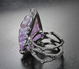 Серебряное кольцо с резным аметрином 50,8 карата Серебро 925
