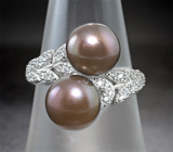 Серебряное кольцо с цветным жемчугом Серебро 925