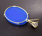 Золотой кулон с агатовой камеей на халцедоне 20,45 карата и синим сапфиром Золото