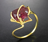 Золотое кольцо с насыщенным рубеллитом турмалином 4,15 карата