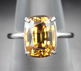 Кольцо с золотистым цирконом высокой чистоты 7,17 карата Золото