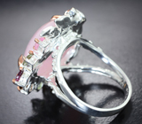 Серебряное кольцо с кунцитом 23,4 карата и разноцветными турмалинами Серебро 925