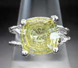 Серебряное кольцо с лимонным цитрином авторской огранки 5,71 карата Серебро 925