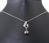 Серебряное колье с цветным жемчугом Серебро 925