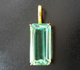 Золотой кулон с крупным зеленым аметистом 15,77 карата Золото