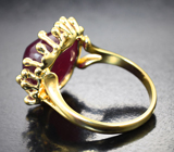 Золотое кольцо с насыщенным редкой формы рубином 13,1 карата Золото