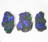 Набор из 3 слайсов азурмалахита 74,67 карата 