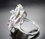Серебряное кольцо с аметрином 13,16 карата и родолитами
