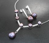 Серебряный комплект с жемчугом