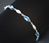 Прелестный серебряный браслет с голубыми топазами