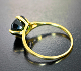 Золотое кольцо с на редкость насыщенным зеленым турмалином 3,42 карата