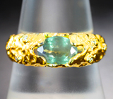 Золотое кольцо с на редкость крупным уральским александритом 1,25 карата и бриллиантами! Высокие характеристики