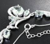 Изысканное серебряное колье с зелеными аметистами