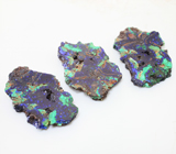 Набор из 3 азурмалахитов 122,87 карата 