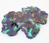 Набор из 3 азурмалахитов 122,87 карата 