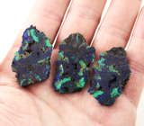 Набор из 3 азурмалахитов 122,87 карата 