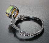 Серебряное кольцо с кристаллическим эфиопским опалом и альмандинами