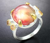 Серебряное кольцо с полихромным сапфиром 11,55 карата