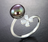 Серебряное кольцо с цветной жемчужиной Серебро 925
