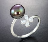 Серебряное кольцо с цветной жемчужиной