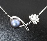 Серебряное колье с цветным жемчугом