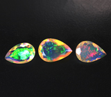Набор из 3 ограненных эфиопских опалов 5,16 карата 