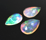 Набор из 3 ограненных эфиопских опалов 5,16 карата 