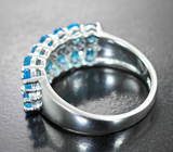 Роскошное яркое серебряное кольцо с «неоновыми» апатитами