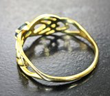 Золотое кольцо с уральским александритом морской волны 0,31 карата