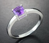 Изящное cеребряное кольцо с аметистом