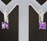 Изящные серебряные серьги с аметистами
