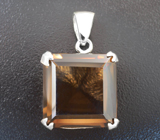 Стильный серебряный кулон с дымчатым кварцем Серебро 925