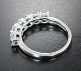 Стильное серебряное кольцо с аквамаринами