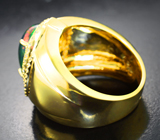 Кольцо с кристаллическим черным опалом 4,34 карата и бриллиантами Золото