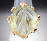 Серебряное кольцо с крупным резным цитрином 31,2 карата Серебро 925